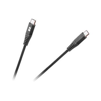 REBEL USB C - USB C kabelis 1m Juodas