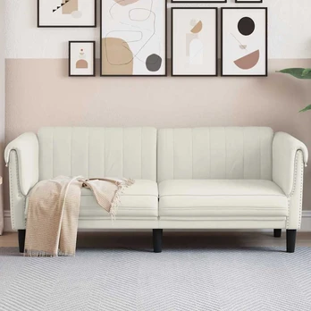 Dvivietė sofa, kreminės spalvos, aksomas