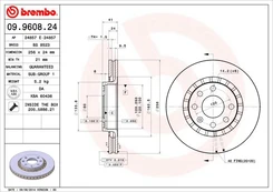 Stabdžių diskas BREMBO 09.9608.24 kaina