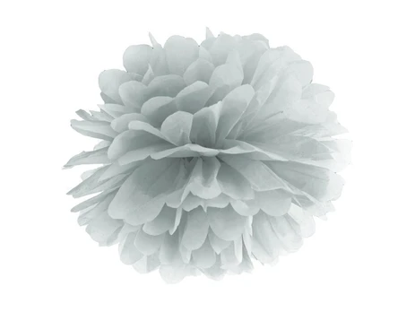 Pomponas, sidabrinis, 25 cm