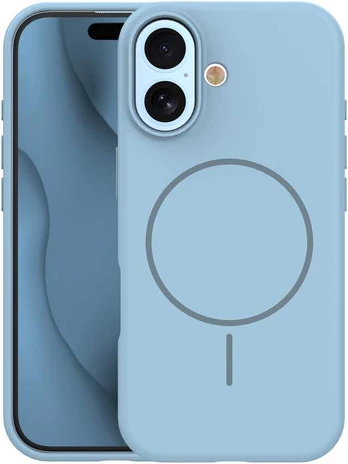 Dėklas Telforceone Silicone Thin Mag case for iPhone 17 6,3' light mėlynas