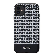 Dėklas DKNY PU Leather Repeat Pattern Bottom Stripe MagSafe Case for iPhone 11 Juodas kaina