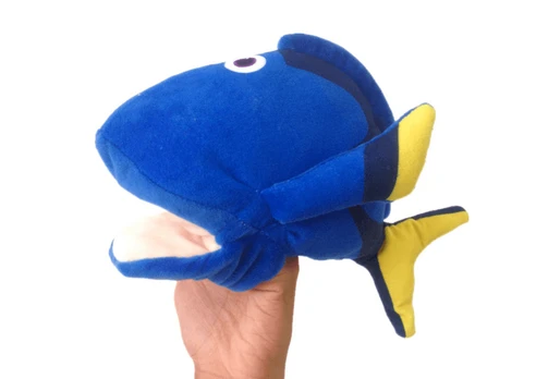 Lean Toys Plush Mėlyna Fish Mascot Puppet 25 cm