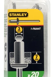 Aliuminės kniedės STANLEY, 3 x 6mm, 20 vnt kaina