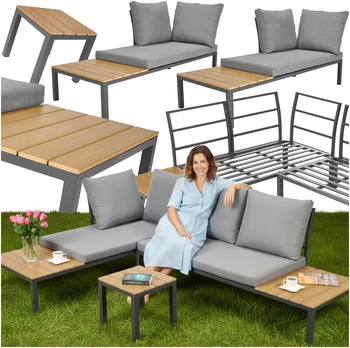 Terasos baldai LAGOS lauko kampinė sofa su moduline konstrukcija