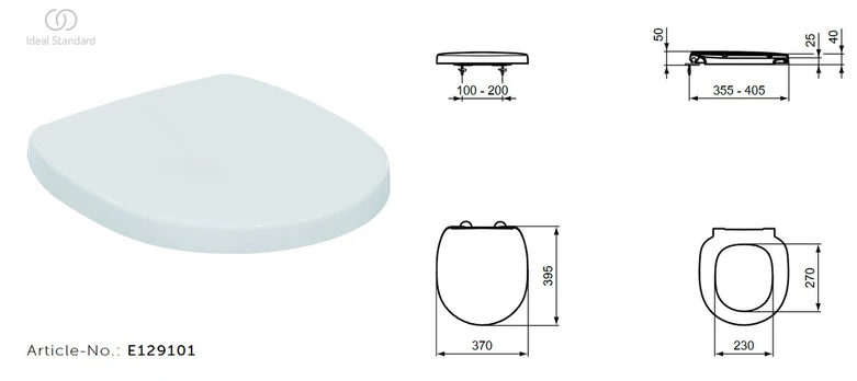 WC dangtis IDEAL CONNECT Space, Soft close, baltas