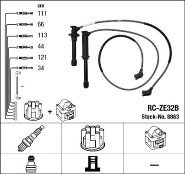 Uždegimo laido komplektas NGK 8863