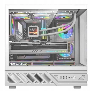 DarkFlash DS950V computer case with display (white) + 6 fans