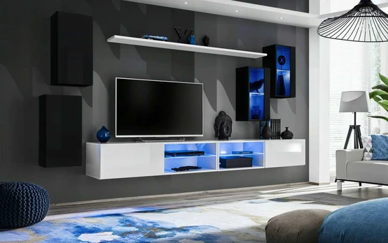 Sekcija Switch XXV su LED apšvietimu, juoda/balta