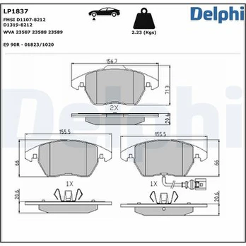 DELPHI LP1837 Brake pad set