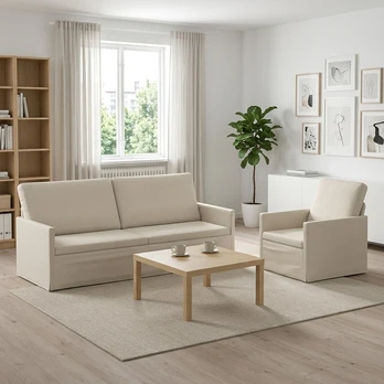 Sofa Sofos komplektas 2 vnt. Kreminė Aksomas