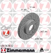 Stabdžių diskas ZIMMERMANN 400.3678.52 kaina