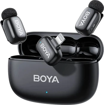 Dėklas Boya wireless microphone mini 2-03 Lightning, juodas