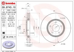 Stabdžių diskas BREMBO 09.9743.11 kaina