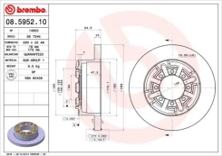 Stabdžių diskas BREMBO 08.5952.10 kaina