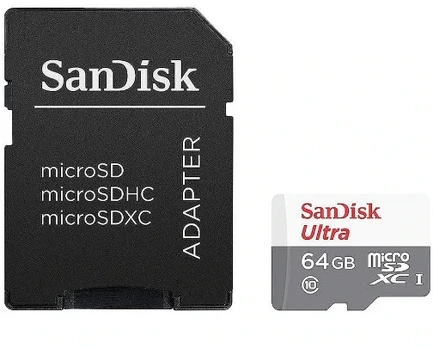 SD MicroSD atminties kortelė 64GB SanDisk Ultra Class 10 su adapteriu
