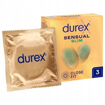 Durex Sensual Slim prezerwatywy lateksowe 3 vnt.