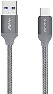 Kabelis USB Nevox USB-A - USB-C 1 m Pilka (1457)