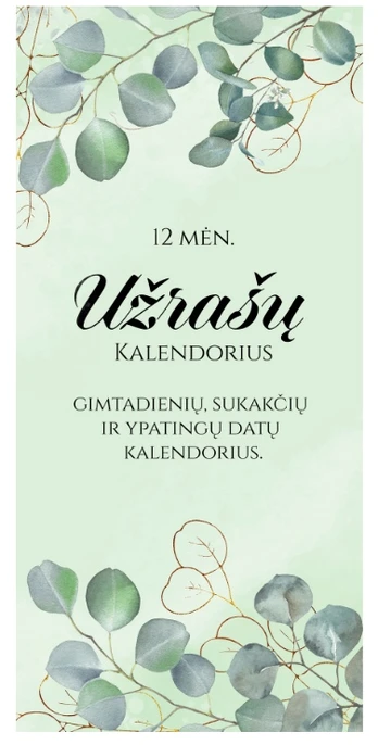 12 mėn. užrašų kalendorius
