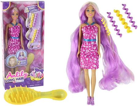 Lėlė Anlily ilgais violetiniais plaukais