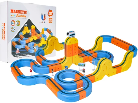 Magnetinis spalvotas traukinys 180 vnt