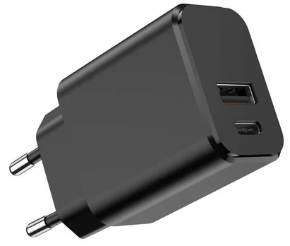 Setty charger 1x USB + USB-C 3A 20W black