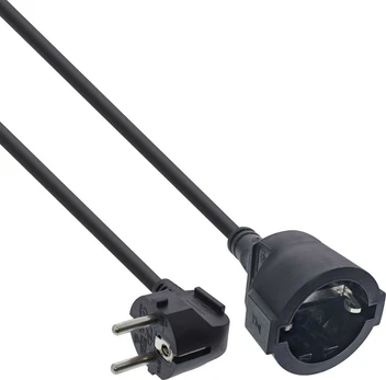 InLine® maitinimo prailginimo kabelis angeld Type F juodas 10m