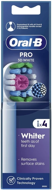 Dantų šepetėlis Oral-B 3D Baltas 4 vnt. balta
