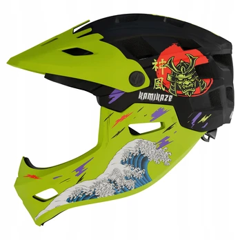 Modulinis integralusis Kamikaze Ronin Wave Green kaskas, S dydis, žalias