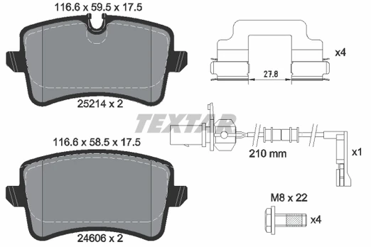 TEXTAR 2521413 Brake pad set