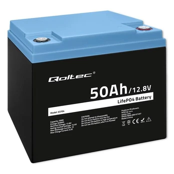 Qoltec LiFePO4 Lithium Iron Phosphate Battery | 12.8V | 50Ah | 640Wh| BMS