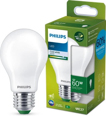 Philips Ultra Efficient LED -lamppu, E27, 4000K, 840 lm, opaalipintainen