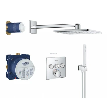 GROHE GROHTHERM SMARTCONTROL PERFECT ??????? ????? ? RAINSHOWER SMARTACTIVE 310 CUBE, 40 cm, 1.5 m, Wall, Chrome