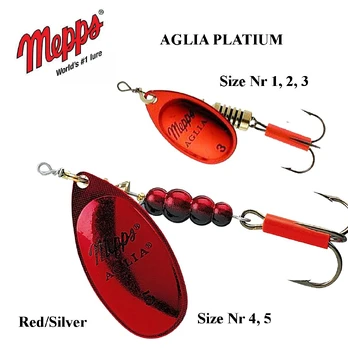 Blizgė Mepps Aglia PLATIUM Red Silver 9 g