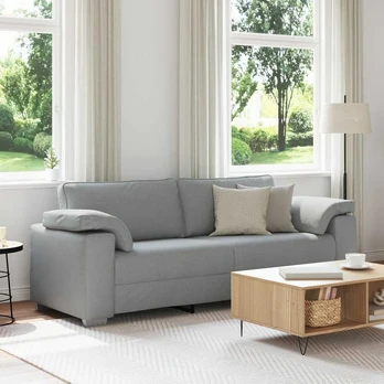 3 vietų sofa šviesiai pilka 178 cm iš audinio