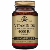 Vitaminas D3 (Cholekalciferolis) Solgar 4000 iu kaina