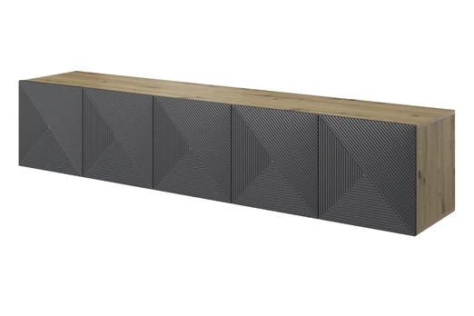 Tv Set Wall Mounted Asha 200 Cm - Artisan / Rivier Stone Mat