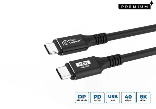 MicroConnect USB4CC015 kabelis USB USB4 Gen 3x2 0,15 m USB C Juodas