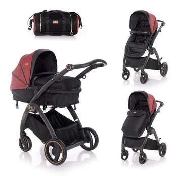 Universalus vežimėlis Lorelli Adria 2in1, black/red