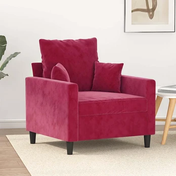 Sofa Krėslas, raudonojo vyno spalvos, 60cm, aksomas