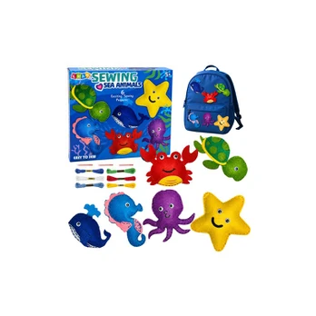 Lean Toys Creative Kit Stuffed Animals for Sewing Felt DIY Sea Animals 6 pcs.