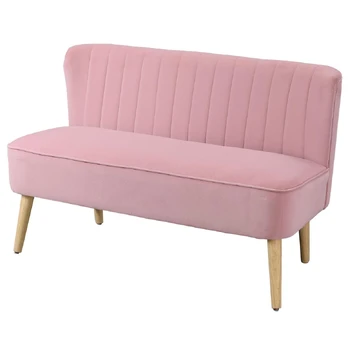 Skandinaviška sofa dviem, rožinė, 117x56,5x77 cm