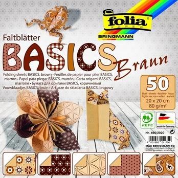 Popierinių figūrų gaminimo rinkinys Folia Basics, ruda, 20 x 20 cm