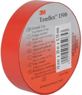 3M 7100184807, 1 vnt., raudona, PVC, 600 V, blisteris, 20,12 m