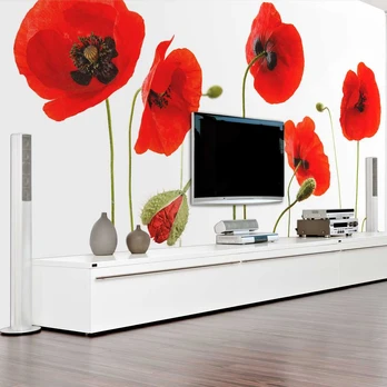 Artgeist Fototapetas - Raudona poppies, summertime reminiscence