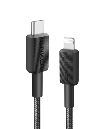 Laidas Anker 322 USB-C to Lightning Cable (6ft Braided) Black
