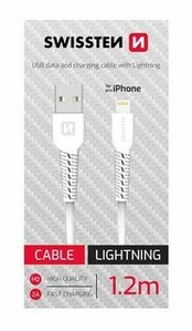 SWISSTEN datový kabelis USB - LIGHTNING 1.2m bílá