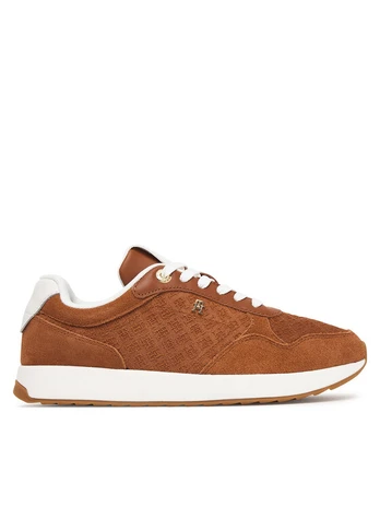 Laisvalaikio batai Tommy Hilfiger Th Runner Suede Monogram FW0FW09620 Ruda