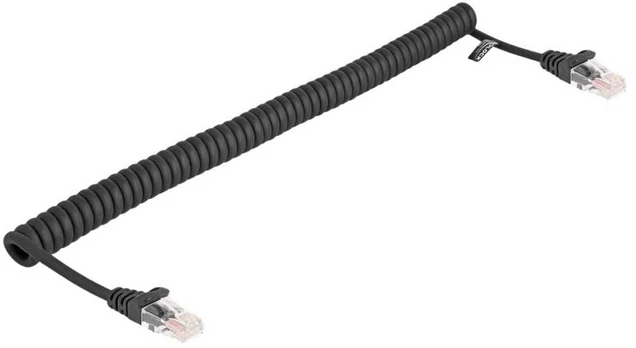 Delock DELOCK RJ45 Spiralkabel Stecker zu Stecker Cat.5e 1m Juodas