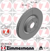 Stabdžių diskas ZIMMERMANN 320.3820.20 kaina